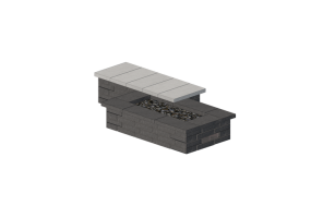 Chamin&eacute;s e Cumeeiras 3D - Braseiro de pedra - Techo-Bloc - Refinado