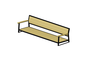 3D Sitzbänke und Pflanzengefäße - Holzbank - Victor Stanley - STE 50
