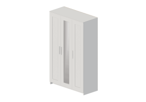 Wardrobes and Cabinets 3D - Lacquered wooden wardrobe - Ikea - Brimnes