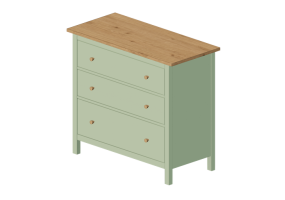 Wardrobes and Cabinets 3D - Lacquered wooden chest of drawers - Ikea - Hemnes