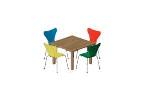 Mesas 3D - Mesa com cadeiras