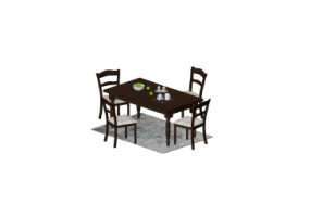 Tavoli 3D - Tavolo da cucina con sedie e colazione