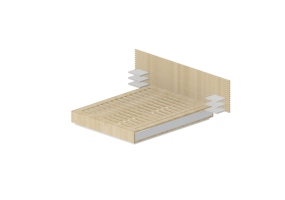 Letti 3D - Struttura letto con testiera in legno - Ikea - Mandal