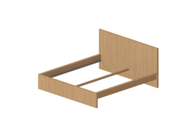 Beds and Side Cabinets 3D - Wooden bed frame - Ikea - Malm
