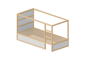 Letti 3D - Struttura letto in legno - Ikea - Kura