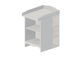M&oacute;veis 3D - Trocador de madeira lacada - Ikea - Sm&aring;g&ouml;ra