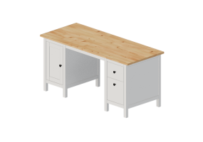 Escrivaninhas 3D - Escrivaninha em madeira - Ikea - Hemnes