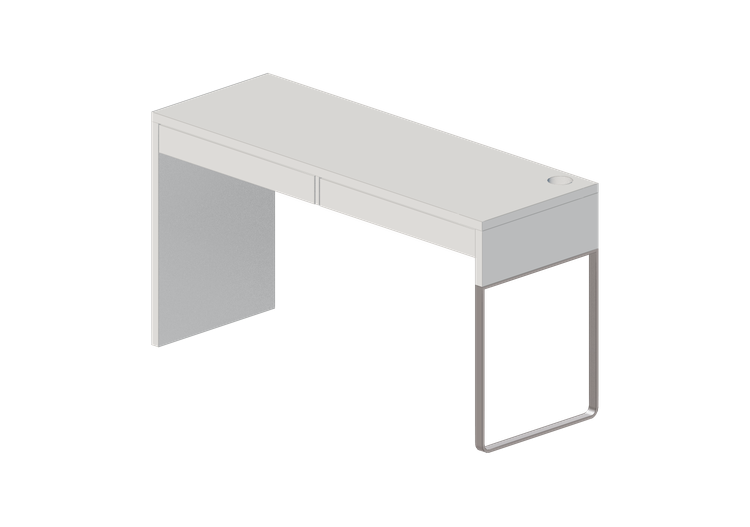 Escritorios 3D - Escritorio de madera lacada - Ikea - Micke... Escritorios 3D - Escritorio de madera lacada - Ikea - Micke...