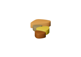 Sof&aacute;s 3D - Conjunto de quatro pufes