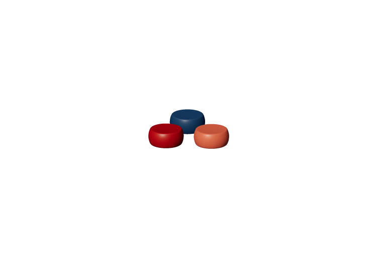 Chairs and Sofas 3D - Set three poufs - ACCA software Chairs and Sofas 3D - Set three poufs - ACCA software
