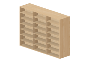 Librer&iacute;as y Contenedores 3D - Librer&iacute;a de madera