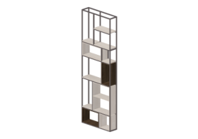 3D Bookshelves and Containers - Wooden Library