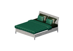 3D Betten und Nachttische - Doppelbett 170x206cm