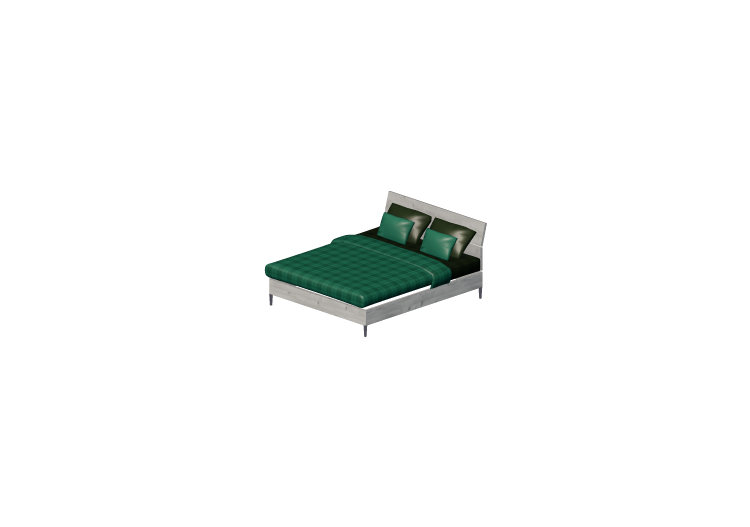 Beds and Side Cabinets 3D - Double bed 170x206cm - ACCA... Beds and Side Cabinets 3D - Double bed 170x206cm - ACCA...