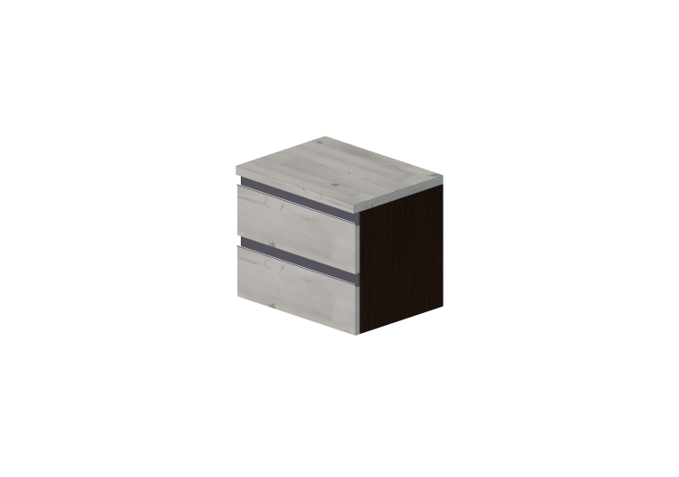 3D Beds - 2 Drawers bedside cabinet 54x41x45cm - ACCA... 3D Beds - 2 Drawers bedside cabinet 54x41x45cm - ACCA...
