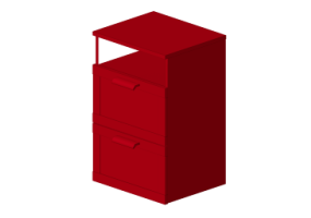 Beds and Side Cabinets 3D - 2 Drawers bedside cabinet 50x46x77cm