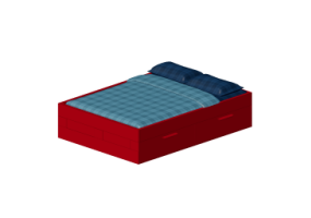 Camas 3D - Cama baú com 2 gavetas 146x206cm