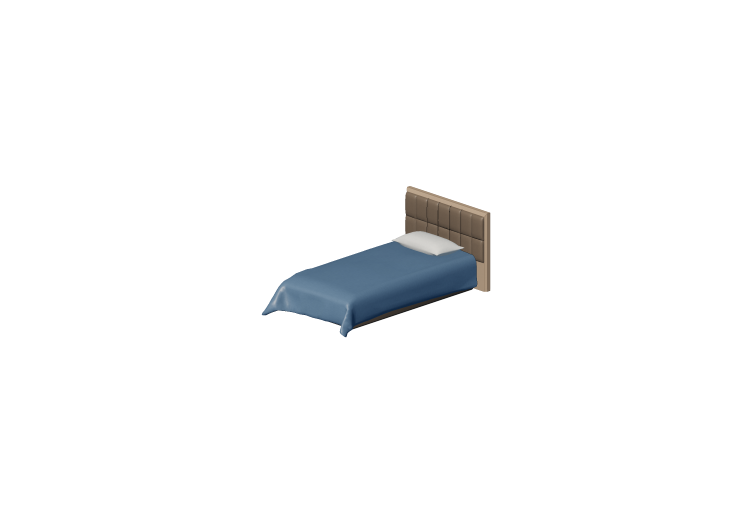 3D Betten und Nachttische - Einzelbett - ACCA software 3D Betten und Nachttische - Einzelbett - ACCA software