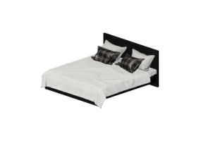 Camas y Mesitas de noche 3D - Cama matrimonial