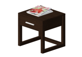 Lits 3D - Table de nuit pour chambre &agrave; coucher avec magazine