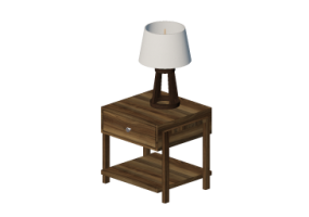 Letti 3D - Comodino per camera da letto con lampada