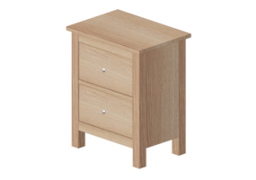 Armarios y C&oacute;modas 3D - Mesita de noche gen&eacute;rica con 2 cajones