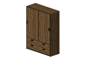 3D Schr&auml;nke und Kommoden - Keliderschrank mit Schiebet&uuml;ren 4 Schubladen