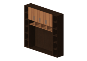 Arm&aacute;rios 3D - Arm&aacute;rio 4 portas com compartimento de cama 260x55x245cm