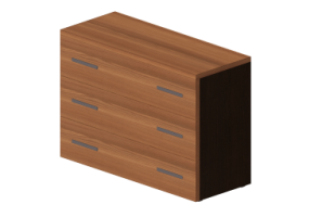 Armarios y Cómodas 3D - Cajonera 3 cajones 107x44x77cm