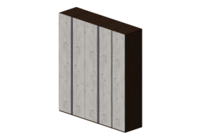 Armoires 3D - Armoire 5 vantaux 229x60x250cm