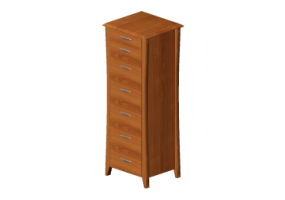 Wardrobes and Cabinets 3D - 4 Drawer cabinet 135x42x90cm