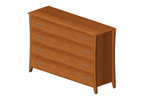 Armários 3D - Cômoda 4 gavetas 90x90x42cm
