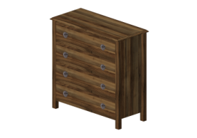 Wardrobes and Cabinets 3D - 4 Drawer cabinet 90x90x42cm