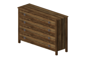 Armoires 3D - Commode 4 tiroirs 135x42x90cm