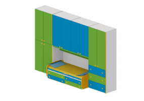 Armoires 3D - Chambre pour enfants 398x98x258cm