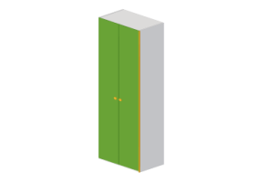 Wardrobes and Cabinets 3D - 2 Door Wardrobe 100x63x258cm.