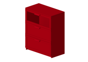 Armarios y C&oacute;modas 3D - Cajonera 3 cajones 78x45x95cm