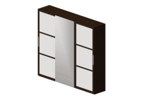 3D Schränke und Kommoden - Schrank 3 Schiebetüren mit Spiegel 274x60x245cm