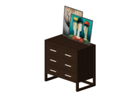 Armarios y Cómodas 3D - Cajonera de madera