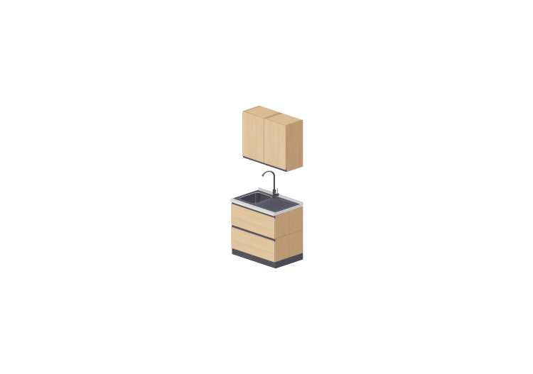 Cucine 3D - Blocco lavello lineare 90x216cm - ACCA software Cucine 3D - Blocco lavello lineare 90x216cm - ACCA software