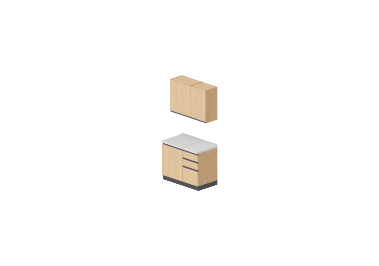 Cocinas 3D - Bloque lineal 105x216cm - ACCA software Cocinas 3D - Bloque lineal 105x216cm - ACCA software