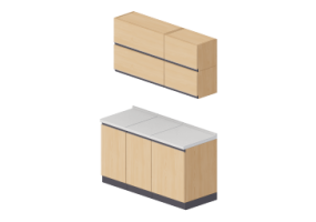 Cozinhas 3D - Bloco linear 150x216cm