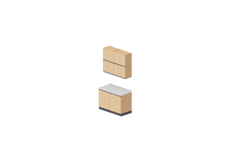 Cucine 3D - Blocco lineare 120x240cm - ACCA software Cucine 3D - Blocco lineare 120x240cm - ACCA software