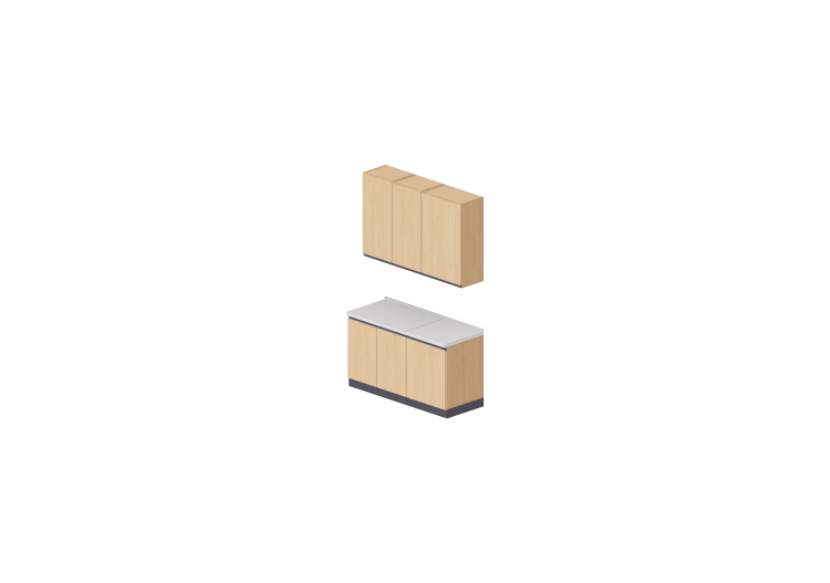 Cozinhas 3D - Bloco linear 150x240cm - ACCA software Cozinhas 3D - Bloco linear 150x240cm - ACCA software