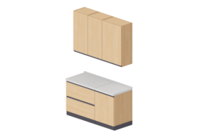 3D Kitchens - Linear Block 150x240cm