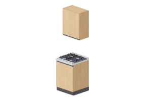 3D Kitchens - Complete cooking block 60x216cm