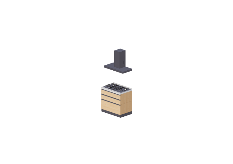 3D Kitchens - Complete cooking block 90x216cm - ACCA... 3D Kitchens - Complete cooking block 90x216cm - ACCA...