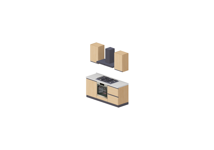 3D Kitchens - Complete cooking block 180x216cm - ACCA... 3D Kitchens - Complete cooking block 180x216cm - ACCA...