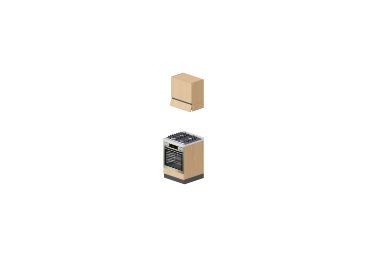 Cocinas 3D - Cocina lineal 60x216cm - ACCA software Cocinas 3D - Cocina lineal 60x216cm - ACCA software