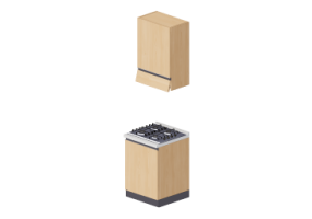 3D Kitchens - Complete cooking block 60x240cm